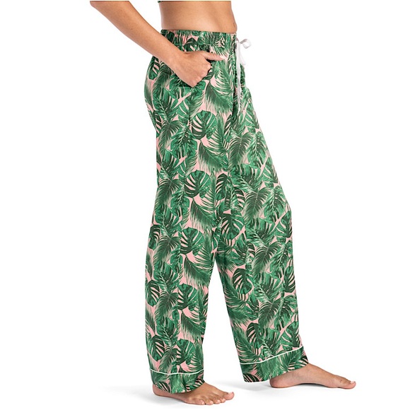 NWT Satin Sleep Aloha Tropical Pajama Loung Pants - Picture 2 of 5